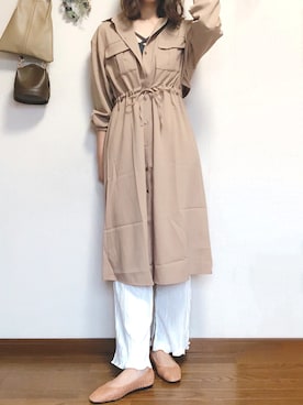 「アントマリーズ」｜「アイテム（シャツワンピース）」を使った、___Nanaさん（レディース・170cm）の春コーディネート