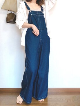 「部屋撮り」｜「アイテム（オールインワン・サロペット）」を使った、___Nanaさん（レディース・170cm）の春コーディネート