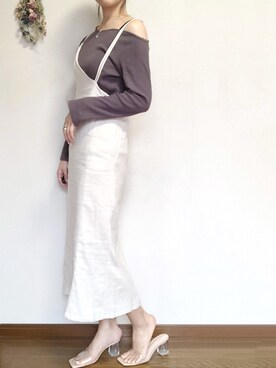 「Aunt Marie's（アントマリーズ）のアイテム（Tシャツ/カットソー）」を使った、___Nanaさん（レディース・170cm）の春コーディネート