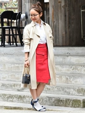 「Spick & Span（スピックアンドスパン）のアイテム（トレンチコート）」を使った、Risa**さん（レディース・161cm）の春コーディネート