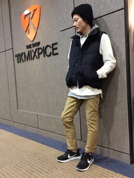 中綿ベストを使ったメンズ人気ファッションコーディネート Wear