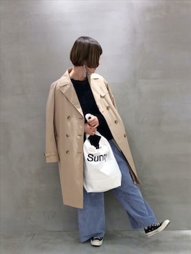 「ゆるカジ」｜「アイテム（ジャケット/アウター）」を使った、THE SHOP TK officialさん（レディース・163cm）の冬コーディネート