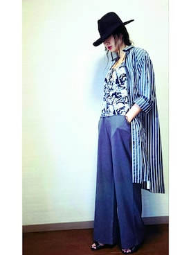 「COMME CA ISM（コムサイズム）のアイテム（シャツワンピース）」を使った、Sayuri 一縷のさん（レディース・158cm）の夏コーディネート