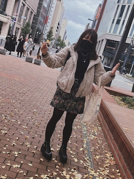 「merry jenny（メリージェニー）のアイテム（ダウンジャケット/コート）」を使った、liccaさん（レディース・165cm）の冬コーディネート