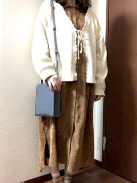 「kutir（クティール）のアイテム（シャツワンピース）」を使った、のんさん（レディース・156cm）の秋コーディネート