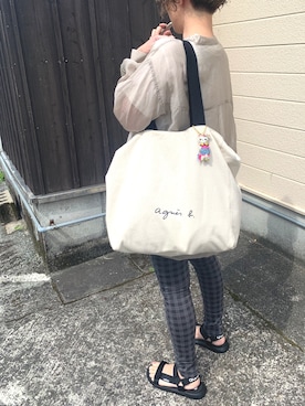 「Handmade（ハンドメイド）のアイテム（財布/小物）」を使った、プロフお願いします【郁】さん（レディース・162cm）の春コーディネート