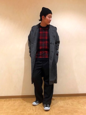 「tk.TAKEO KIKUCHI（ティーケータケオキクチ）のアイテム（その他アウター）」を使った、tk.TAKEO KIKUCHI溝口丸井さん（メンズ・175cm）の冬コーディネート