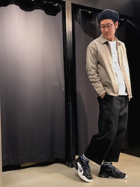 「tk.TAKEO KIKUCHI（ティーケータケオキクチ）のアイテム（スウェット）」を使った、tk.TAKEO KIKUCHI溝口丸井さん（メンズ・175cm）の春コーディネート