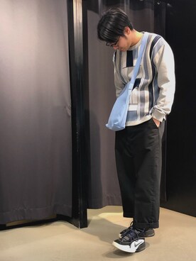 「tk.TAKEO KIKUCHI（ティーケータケオキクチ）のアイテム（スウェット）」を使った、tk.TAKEO KIKUCHI溝口丸井さん（メンズ・175cm）の春コーディネート