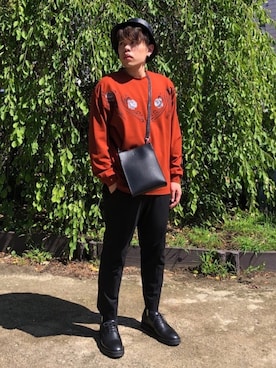 「tk.TAKEO KIKUCHI（ティーケータケオキクチ）のアイテム（帽子）」を使った、tk.TAKEO KIKUCHI溝口丸井さん（メンズ・175cm）の秋コーディネート