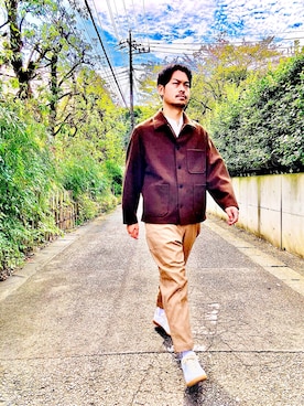 「tk.TAKEO KIKUCHI（ティーケータケオキクチ）のアイテム（ブルゾン）」を使った、tk.TAKEO KIKUCHI溝口丸井さん（メンズ・175cm）の秋コーディネート
