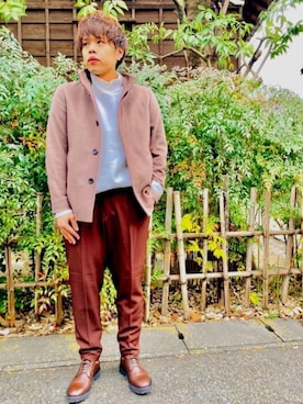 「tk.TAKEO KIKUCHI（ティーケータケオキクチ）のアイテム（ブルゾン）」を使った、tk.TAKEO KIKUCHI溝口丸井さん（メンズ・175cm）の秋コーディネート