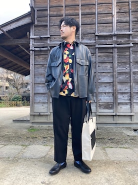 「tk.TAKEO KIKUCHI（ティーケータケオキクチ）のアイテム（ブルゾン）」を使った、tk.TAKEO KIKUCHI溝口丸井さん（メンズ・175cm）の冬コーディネート