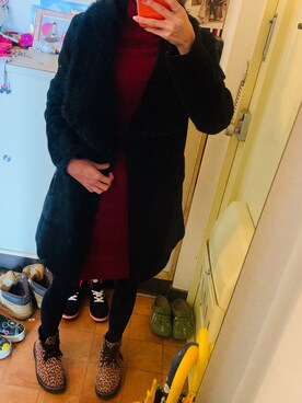 「GRL（グレイル）のアイテム（その他アウター）」を使った、夏希さん（レディース・153cm）の冬コーディネート