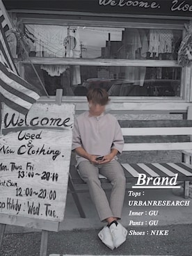 「URBAN RESEARCH（アーバンリサーチ）のアイテム（その他トップス）」を使った、ひろさん（メンズ・177cm）の春コーディネート