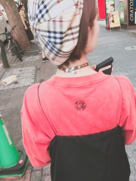 「Honey Salon（ハニーサロン）のアイテム（ハンチング/ベレー帽）」を使った、izさん（レディース・155cm）の夏コーディネート