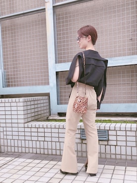 「C/MEO COLLECTIVE（カメオコレクティブ）のアイテム」を使った、izさん（レディース・155cm）の夏コーディネート