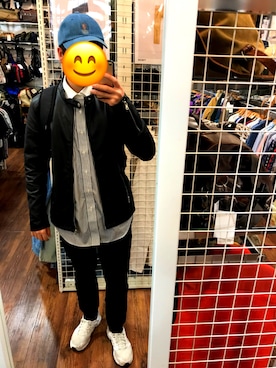 「ZOZOTOWN×DOG（ゾゾタウン　ドッグ）のアイテム（ライダースジャケット）」を使った、ナマケロさん（メンズ・173cm）の冬コーディネート