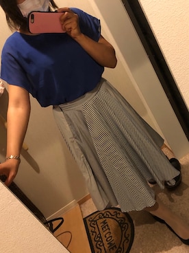 「お買い物」｜「アイテム（スカート）」を使った、keatamさん（レディース・159cm）の春コーディネート