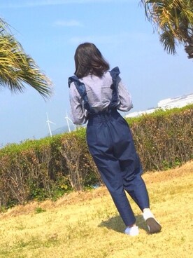 「nice claup」｜「アイテム（スリッポン）」を使った、amiさん（レディース・155cm）の春コーディネート