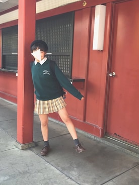 「お気に入りコーデ」｜「アイテム（ハンチング/ベレー帽）」を使った、smile︎︎☺︎さん（レディース・151cm）の秋コーディネート
