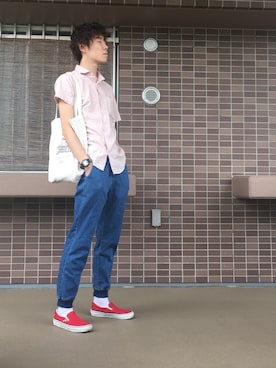 「アイテム（スリッポン）」を使った、taichiさん（メンズ・175cm・10代）の春コーディネート