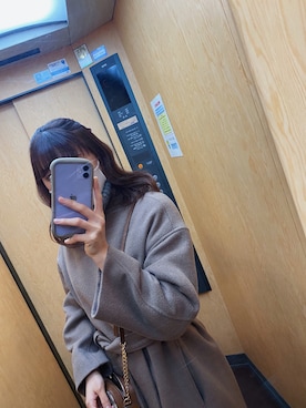 「Mila Owen（ミラオーウェン）のアイテム（ノーカラーコート）」を使った、noritamaさん（レディース・159cm）の冬コーディネート