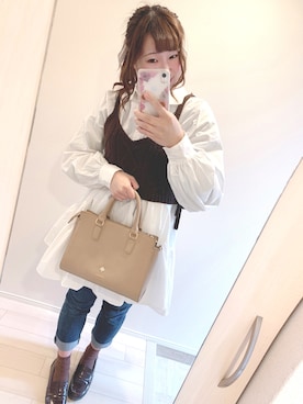 「moitytto」｜「アイテム（シャツワンピース）」を使った、あずさんさん（レディース・156cm）の春コーディネート