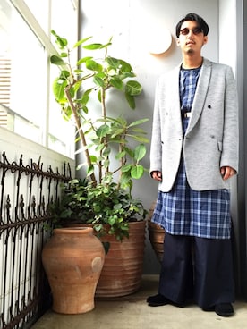 「Elephant Blanc（エレファンブラン）のアイテム」を使った、野田崇太郎 GARDEN渋谷さん（メンズ・183cm）の夏コーディネート