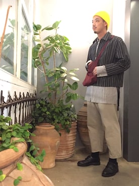 「CLAMP（クランプ）のアイテム（バッグ）」を使った、野田崇太郎 GARDEN渋谷さん（メンズ・183cm）の夏コーディネート
