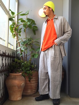 「bukht（ブフト）のアイテム」を使った、野田崇太郎 GARDEN渋谷さん（メンズ・183cm）の夏コーディネート