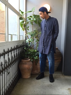 「bukht（ブフト）のアイテム」を使った、野田崇太郎 GARDEN渋谷さん（メンズ・183cm）の夏コーディネート