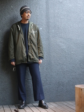 「SUNSEA（サンシー）のアイテム（帽子）」を使った、野田崇太郎 GARDEN渋谷さん（メンズ・183cm）の秋コーディネート