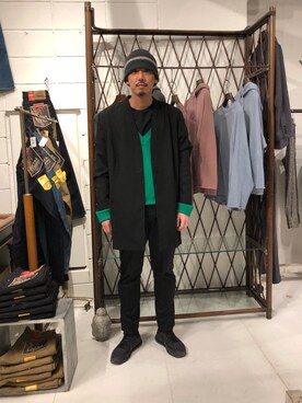 「LEH（レー）のアイテム（パンツ）」を使った、野田崇太郎 GARDEN渋谷さん（メンズ・183cm）の冬コーディネート