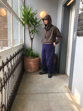 「SASQUATCHfabrix.（サスクワァッチファブリックス）のアイテム（パーカー）」を使った、野田崇太郎 GARDEN渋谷さん（メンズ・183cm）の春コーディネート