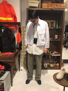 「Hender Scheme（エンダースキーマ）のアイテム（シューズ）」を使った、野田崇太郎 GARDEN渋谷さん（メンズ・183cm）の春コーディネート