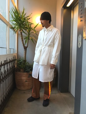 「KICS DOCUMENT.（キクス ドキュメント）のアイテム（トップス）」を使った、野田崇太郎 GARDEN渋谷さん（メンズ・183cm）の春コーディネート