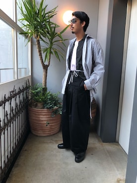 「HUF（ハフ）のアイテム（スリッポン）」を使った、野田崇太郎 GARDEN渋谷さん（メンズ・183cm）の春コーディネート