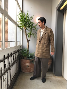 「KICS DOCUMENT.（キクス ドキュメント）のアイテム（トップス）」を使った、野田崇太郎 GARDEN渋谷さん（メンズ・183cm）の春コーディネート