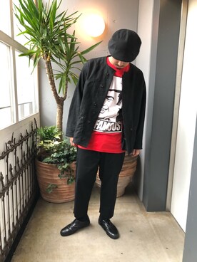 「HUF」｜「アイテム（スリッポン）」を使った、野田崇太郎 GARDEN渋谷さん（メンズ・183cm）の夏コーディネート