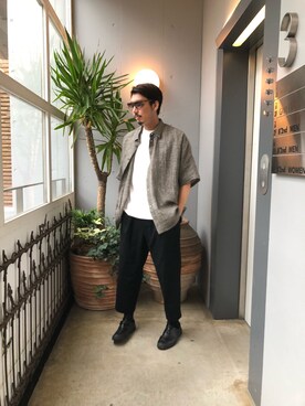 「VERYNERD（ベリーナード）のアイテム」を使った、野田崇太郎 GARDEN渋谷さん（メンズ・183cm）の夏コーディネート