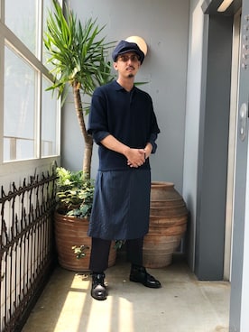 「Hender Scheme（エンダースキーマ）のアイテム（シューズ）」を使った、野田崇太郎 GARDEN渋谷さん（メンズ・183cm）の夏コーディネート