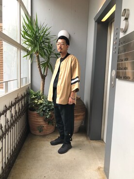「SASQUATCHfabrix」｜「アイテム（オールインワン・サロペット）」を使った、野田崇太郎 GARDEN渋谷さん（メンズ・183cm）の夏コーディネート