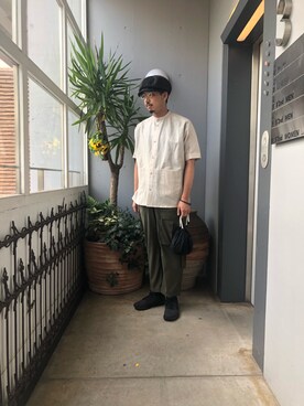 「YANTOR（ヤントル）のアイテム（トップス）」を使った、野田崇太郎 GARDEN渋谷さん（メンズ・183cm）の夏コーディネート