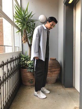 「LEH（レー）のアイテム（パンツ）」を使った、野田崇太郎 GARDEN渋谷さん（メンズ・183cm）の夏コーディネート