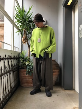 「SASQUATCHfabrix.（サスクワァッチファブリックス）のアイテム」を使った、野田崇太郎 GARDEN渋谷さん（メンズ・183cm）の秋コーディネート