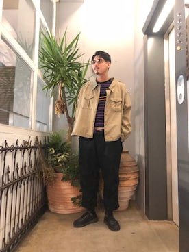 「WhoWhat（フーワット）のアイテム（トップス）」を使った、野田崇太郎 GARDEN渋谷さん（メンズ・183cm）の秋コーディネート