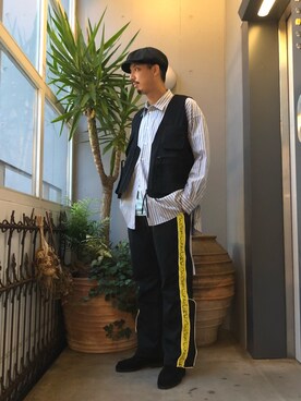 「SASQUATCHfabrix.（サスクワァッチファブリックス）のアイテム」を使った、野田崇太郎 GARDEN渋谷さん（メンズ・183cm）の秋コーディネート