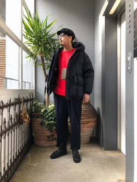 「bukht」｜「アイテム（ダウンジャケット/コート）」を使った、野田崇太郎 GARDEN渋谷さん（メンズ・183cm）の冬コーディネート