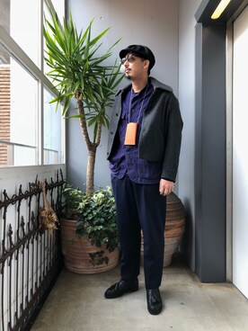 「blohm」｜「アイテム（ステンカラーコート）」を使った、野田崇太郎 GARDEN渋谷さん（メンズ・183cm）の冬コーディネート